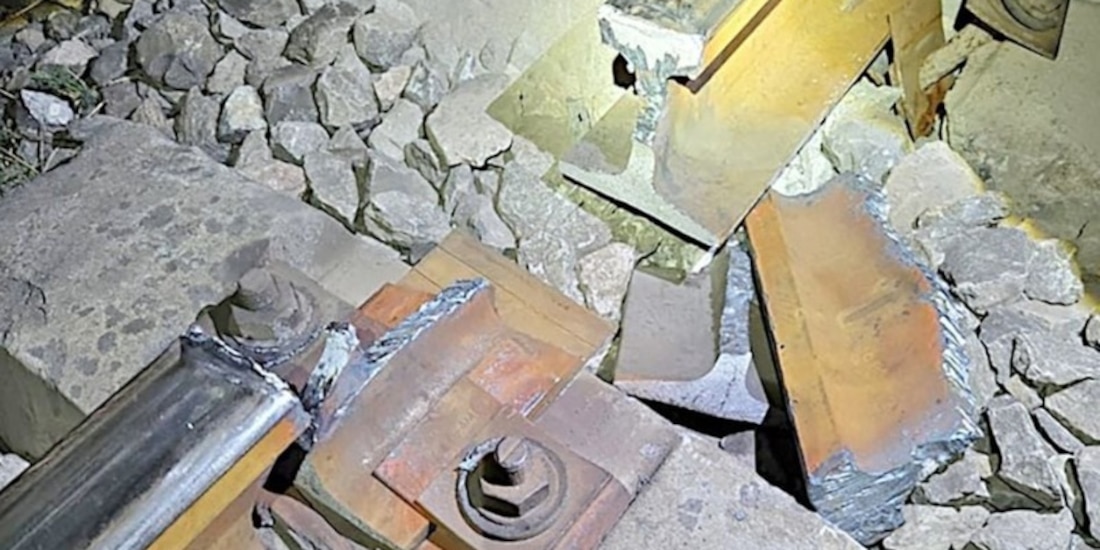 Tramo de vías del tren afectado.