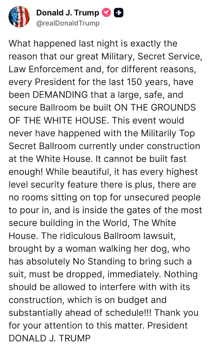 Publicación de Donald Trump