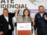 Xóchitl Gálvez, candidata presidencial por FCXM, ayer, antes del segundo debate.