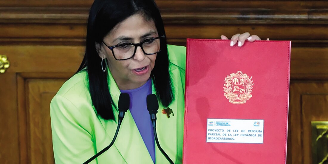 Delcy Rodríguez pronuncia su primer discurso sobre el Estado de la Unión en la Asamblea Nacional en Caracas, el pasado 15 de enero.