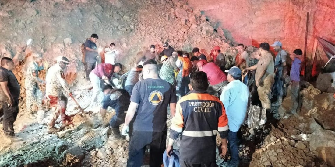 Deslave ocurrido en la región de La Montaña, estado de Guerrero