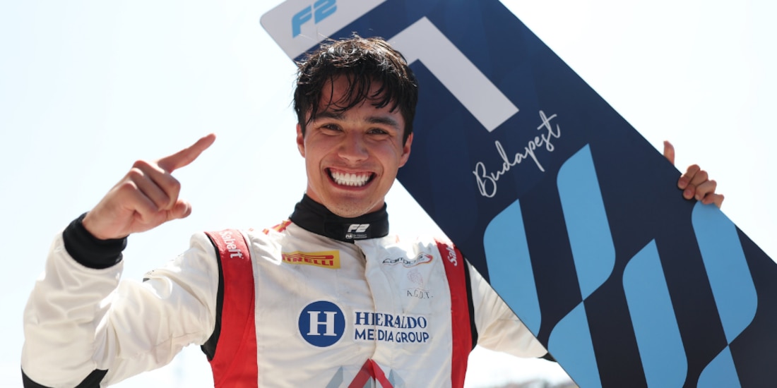 Noel León logró su primera victoria en una carrera principal de la F2.