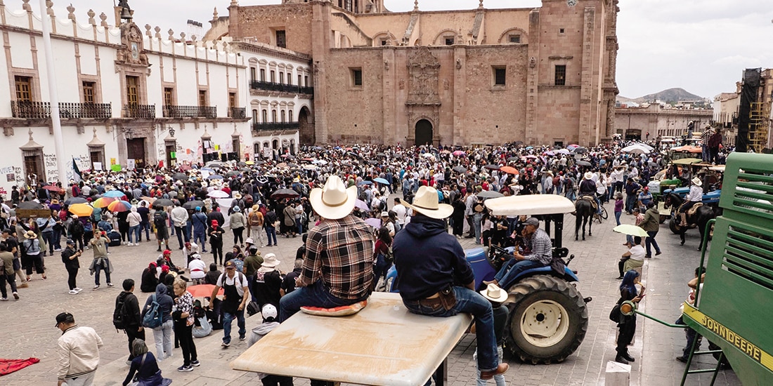 ASPECTO de la protesta que tuvo lugar el lunes pasado en la capital del estado.
