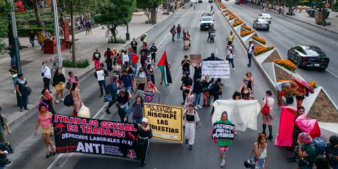 Fotografía de archivo de una marcha de trabajadoras sexuales en la Ciudad de México.