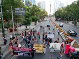 Fotografía de archivo de una marcha de trabajadoras sexuales en la Ciudad de México.