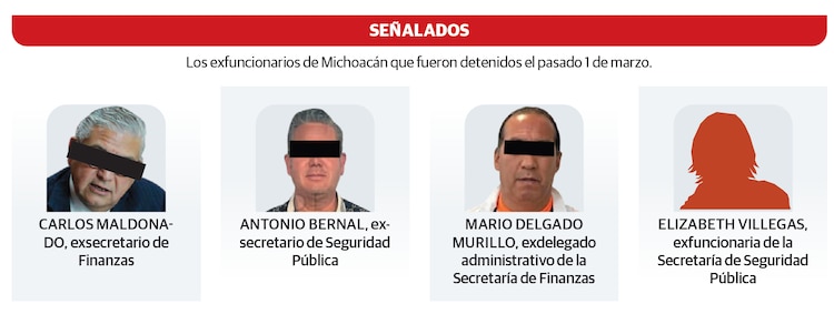 Los exfuncionarios de Michoacán que fueron detenidos el pasado 1 de marzo