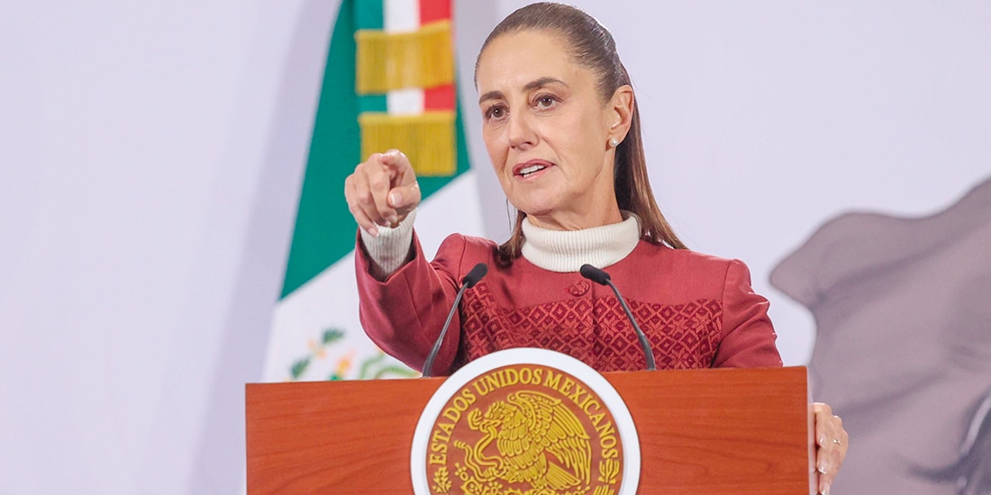 La Presidenta Claudia Sheinbaum, ayer, en conferencia de prensa.