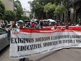 Maestras y maestros CNTE arribaron a la Secretaría de Gobernación