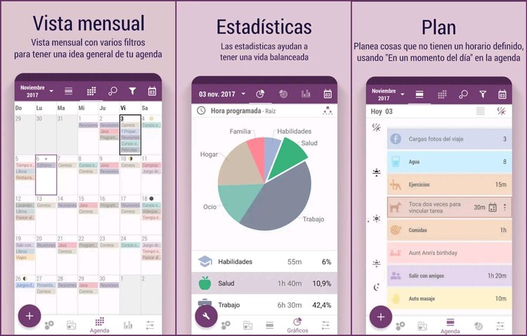 Estas son algunas de las cosas que puedes hacer con Time Planner