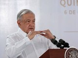 El presidente López Obrador, en conferencia de prensa matutina desde Cancún.