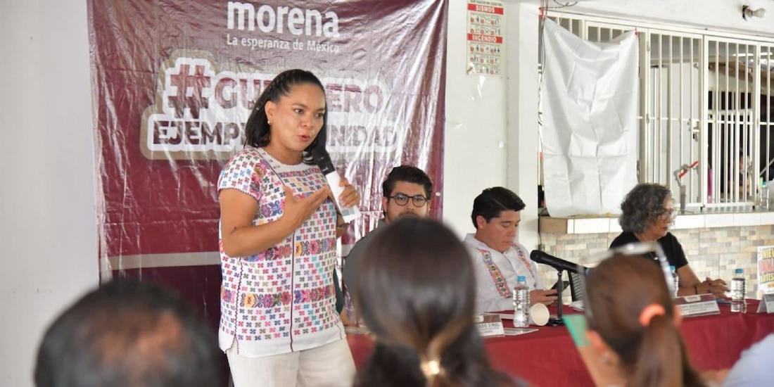 La consejera nacional de Morena, Beatriz Mojica Morga, encabezó la reunión de estructuras celebrada en la entidad.