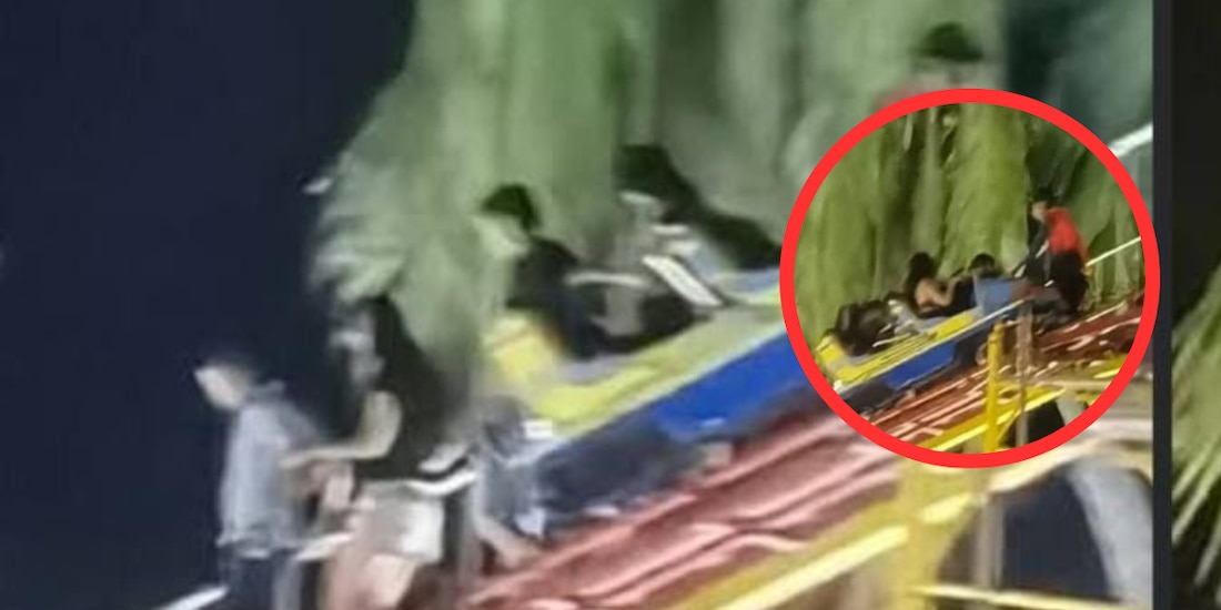 Falla mecánica en montaña rusa de Acapulco deja suspendidos a usuarios.