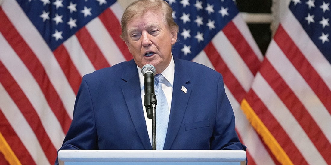 El mandatario estadounidense, ayer, en su club de Mar-a-Lago, Florida.