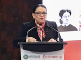 Rosa Icela Rodríguez, secretaria de Gobernación, durante la Plenaria de Morena.