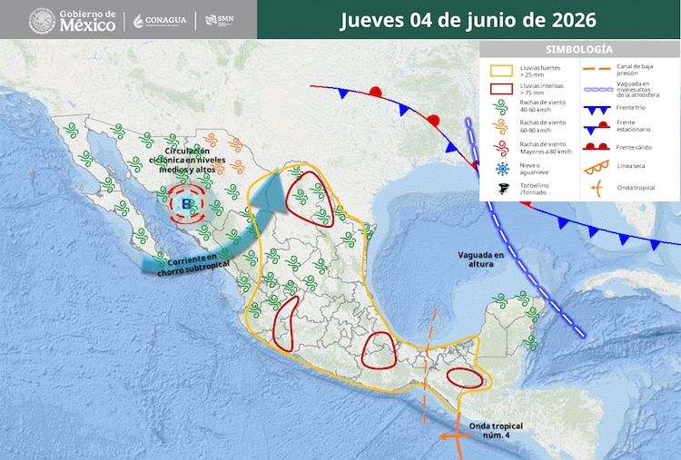 Áreas en vigilancia por desarrollo de tormentas significativas