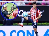 Richard Ledezma encaró a un camarógrafo en el juego entre Chivas y Pumas.