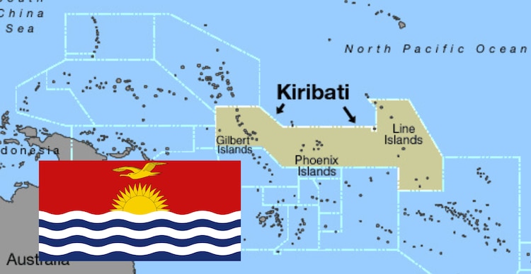 Mapa y bandera de Kiribati