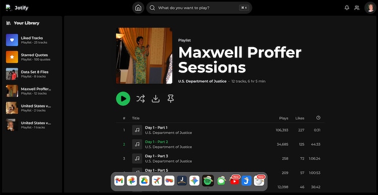 Contenido de Jmail de Jeffrey Epstein