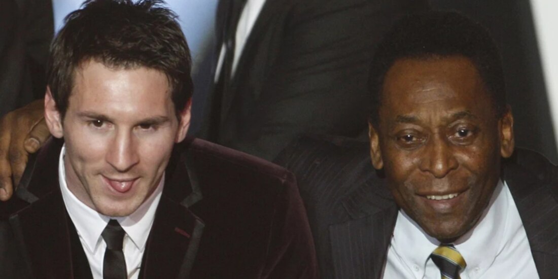 Messi y Pelé en un evento de la FIFA