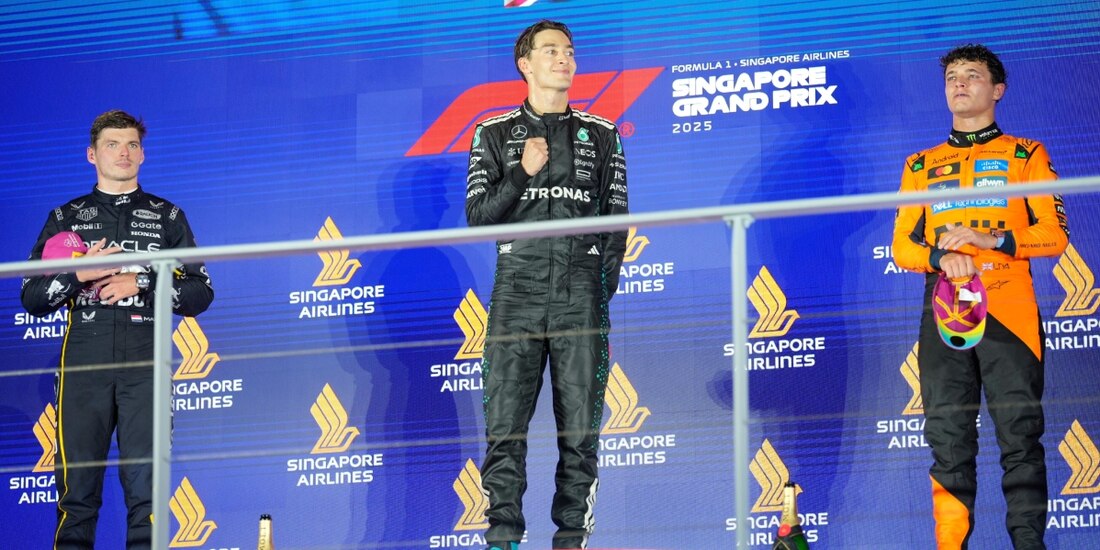 George Russell comanda el podio del GP de Singapur de F1