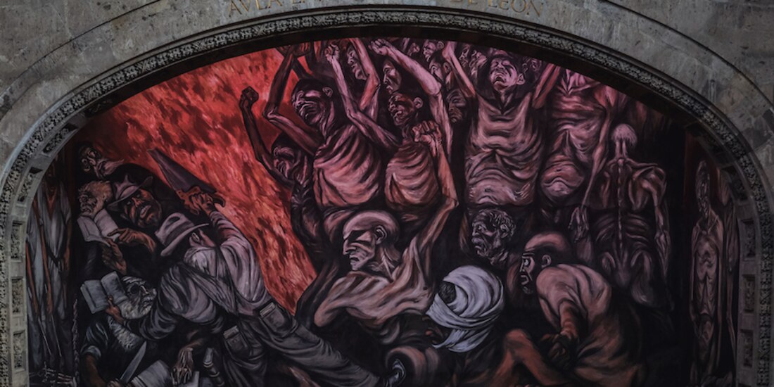 El hombre creador y rebelde y el pueblo y sus falsos líderes (1935-1936), de Orozco.