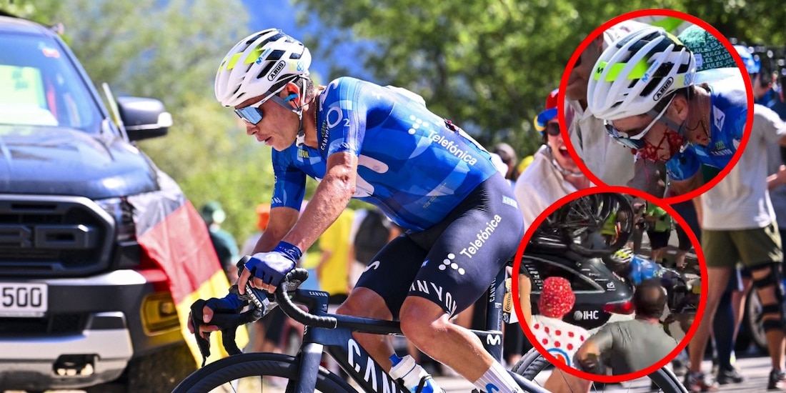 Einer Rubio abandonó el Tour de Francia tras impactarse con un carro del UAE Team Emirates