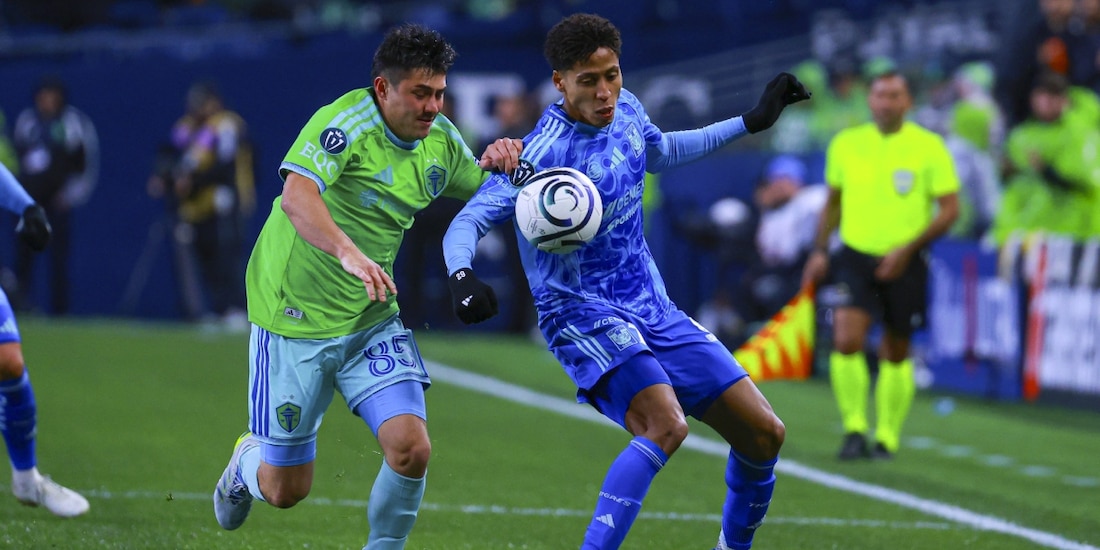 Una acción de la visita de Tigres a Seattle Sounders en los cuartos de final de vuelta de la Concacaf Champions Cup