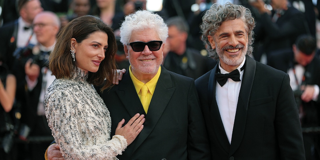 DE IZQ. A DER., Bárbara Lennie, Pedro Almodóvar y Leonardo Sbaraglia, ayer.