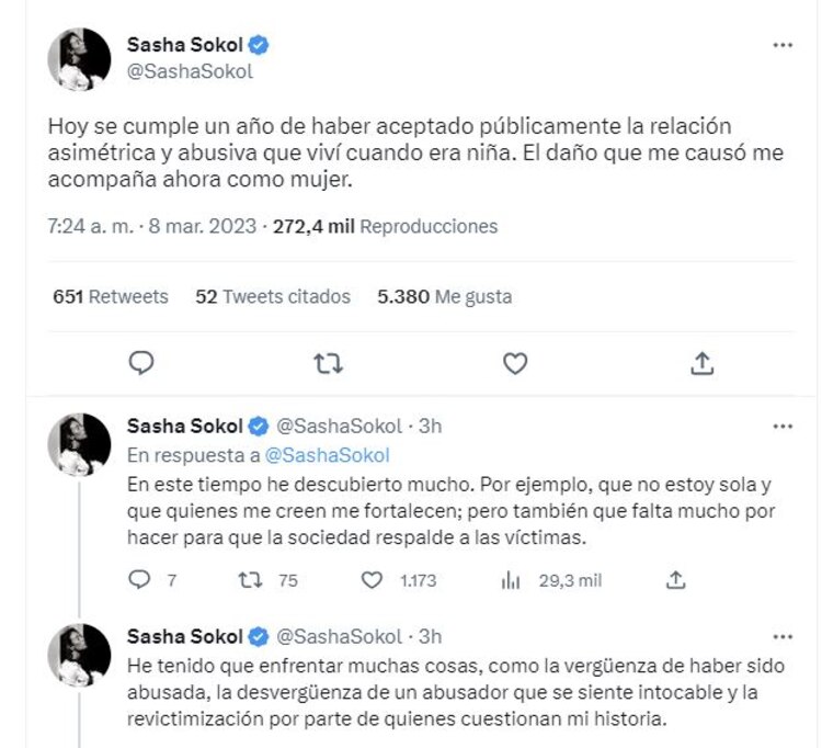 mensaje de Sasha Sokol