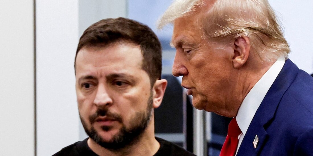 Volodimir Zelenski, presidente de Ucrania, y su homólogo estadounidense, Donald Trump-