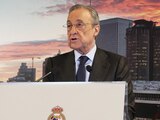 Florentino Pérez durante una conferencia de prensa.
