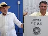 Los candidatos presidenciales Luiz Inácio Lula da Silva (izq.) y Flávio Bolsonaro (der.) votan en las elecciones generales de Brasil.