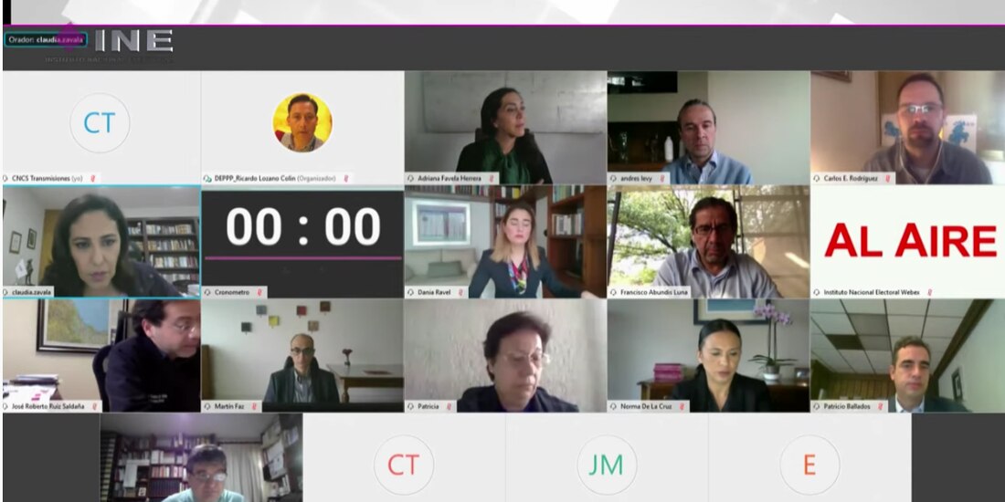 La sesión extraordinaria de la Comisión de Prerrogativas y Partidos Políticos del INE fue virtual.
