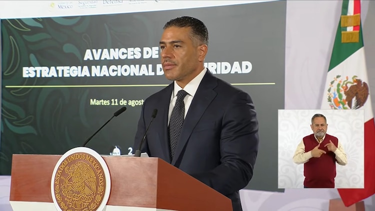 Omar García Harfuch, titular de la SSPC, informó sobre las detenciones en la Conferencia del Pueblo.