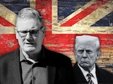 ¿Por qué Donald Trump (der.) dijo que Keir Starmer (izq.) va a dimitir?