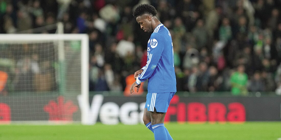 El delantero brasileño el domingo pasado antes de salir del terreno de juego en el duelo de los merengues.