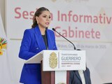 Evelyn Salgado encabeza sesión informativa de gabinete con resultados en turismo, fomento económico y atención a incendios forestales en Guerrero.
