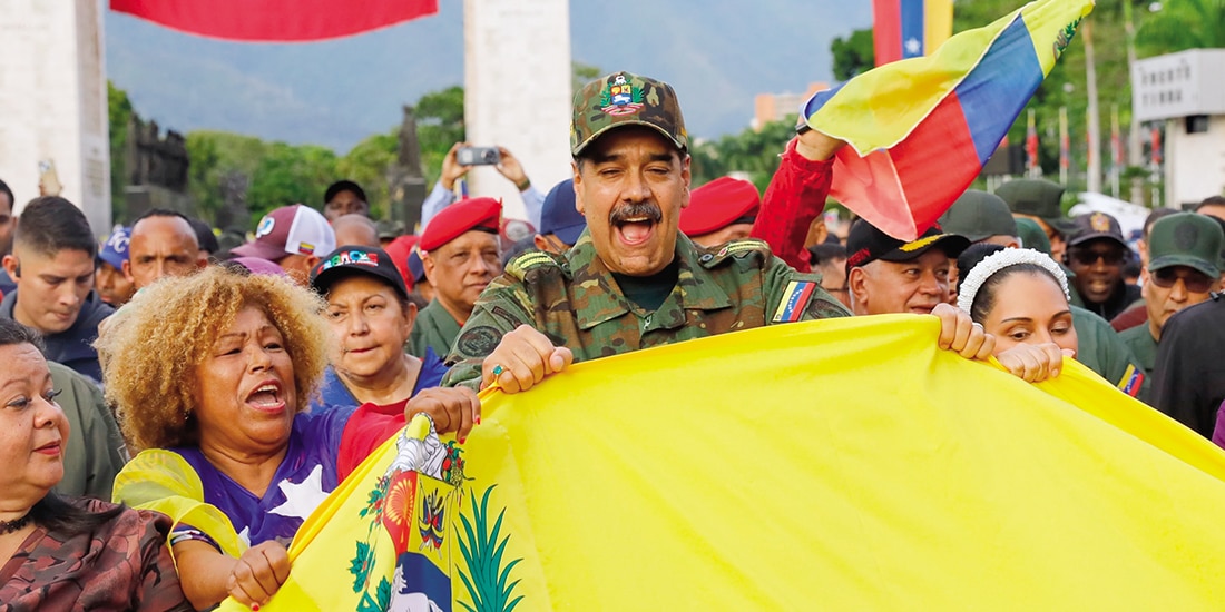 El presidente de Venezuela, Nicolás Maduro, en una manifestación cívico-militar organizada por el gobierno en Caracas, el 25 de noviembre.