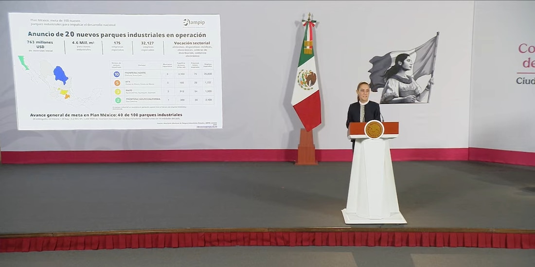 Claudia Sheinbaum, Presidenta de México, en Palacio Nacional este jueves.