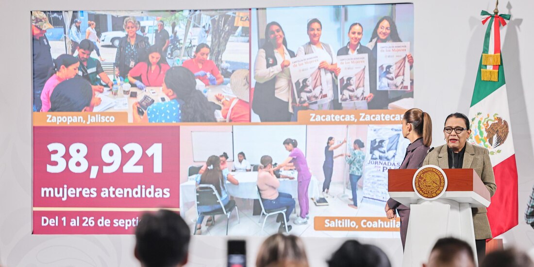 La encargada de la política interior este martes en Palacio Nacional.