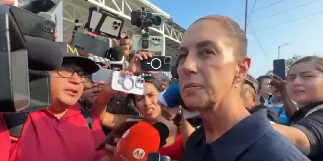 Presidenta Claudia Sheinbaum, entrevistada en su recorrido por hospitales de Oaxaca.