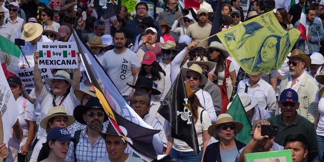 Un aspecto de la marcha de la Generación Z, el 15 de noviembre de 2025