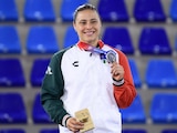 Ámbar Garnica durante la premiación en los JCC.