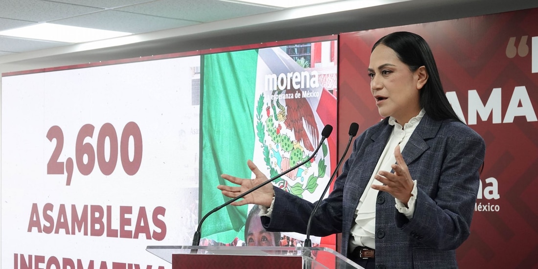 La presidenta nacional de Morena, Ariadna Montiel Reyes