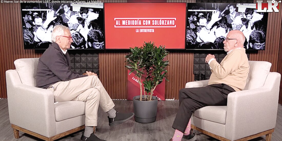 El promotor cultural y activista francés (der.), en Al Mediodía con Solórzano, en junio pasado