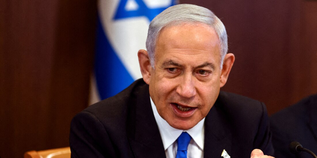 El primer ministro israelí, Benjamin Netanyahu, en la oficina del primer ministro en Jerusalén, el 23 de febrero de 2023