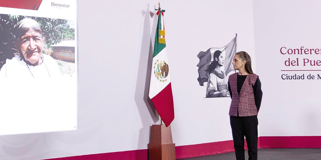La jefa del Ejecutivo, ayer, en conferencia de prensa desde Palacio Nacional.