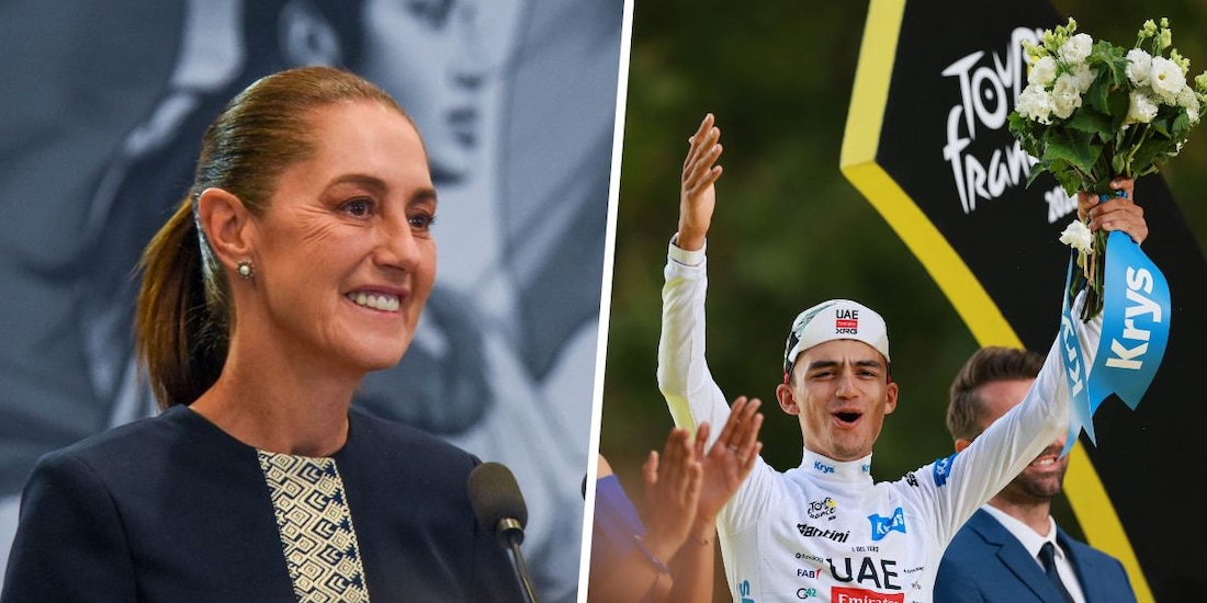 Claudia Sheinbaum felicita a Isaac del Toro por tercer lugar en Tour de Francia.