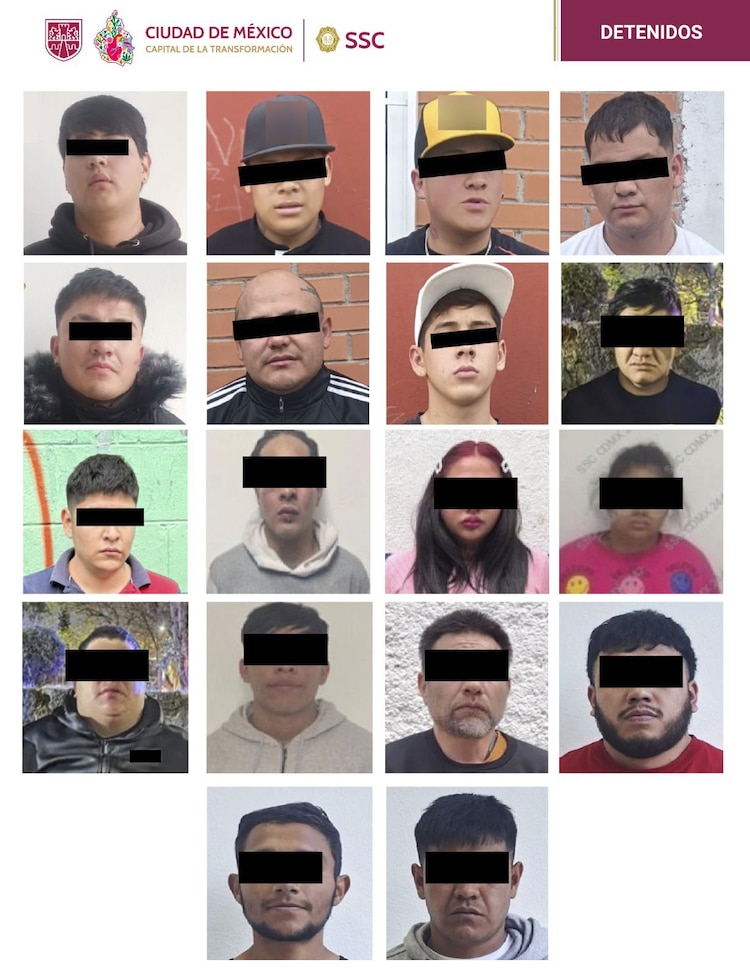 18 de los 24 detenidos en enero por la SSC-CDMX.