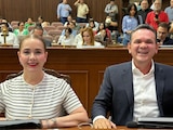 Elizabeth Montoya Ojeda y Sergio Torres, legisladores locales de Movimiento Ciudadano.